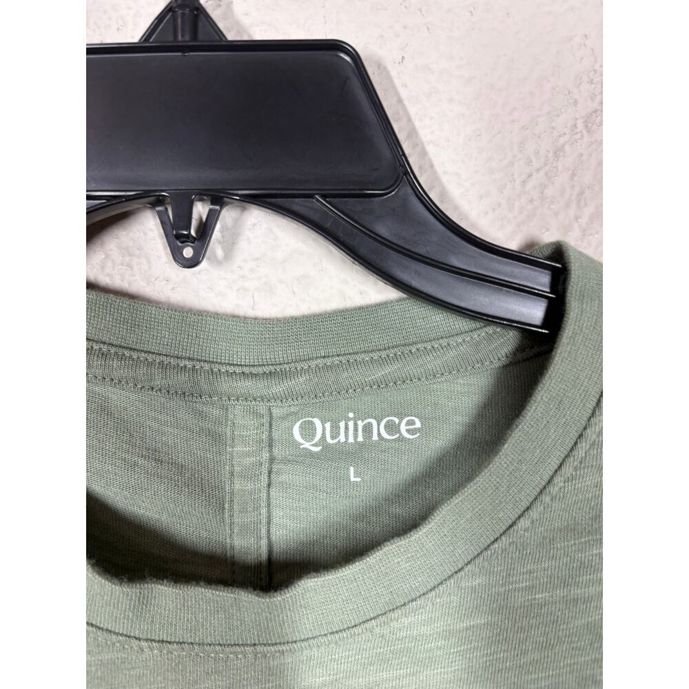 Quince Large 100% Organic Cotton Slub Long Sleeve Tee Sea Spray Green - Picture 7 of 9
